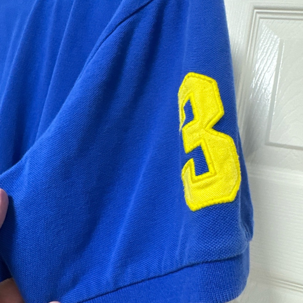 U.S. Polo Assn. Royal Blue Polo with Yellow  and Multicolor logo A25 - Picture 7 of 8